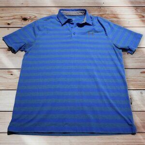 Under Armour Blue Striped Polo Size Large
